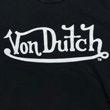 Von Dutch T Shirt Mens Small Black Spell Out Graphic Short Sleeve Tee