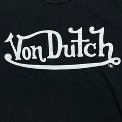 Von Dutch T Shirt Mens Small Black Spell Out Graphic Short Sleeve Tee