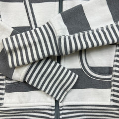 Lululemon Scuba Hoodie Womens Size 2 White Full Zip Striped Hooded Sweater