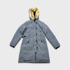 Canada Goose Kensington Parka Womens Medium Gray Down Real Coyote Fur Coat 2506L