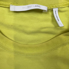Helmut Lang T Shirt Mens XL Yellow Sample Press Only Box Logo Graphic Tee