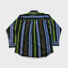 Vintage 90s Chaps Ralph Lauren Shirt Mens Large Blue Striped Preppy Button Up