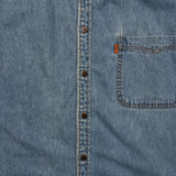 Vintage 90s Levi's Denim Shirt Mens XL Blue Orange Tab Western Button Up