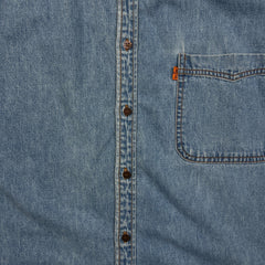 Vintage 90s Levi's Denim Shirt Mens XL Blue Orange Tab Western Button Up