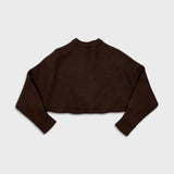 Aritzia Wilfred Free Lolan Sweatshirt Womens Small Brown Merino Wool Cropped Top