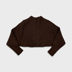 Aritzia Wilfred Free Lolan Sweatshirt Womens Small Brown Merino Wool Cropped Top