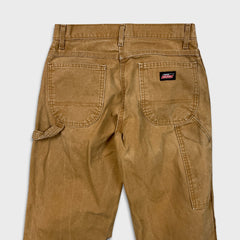 Dickies Pants Mens 28x32 Beige Straight Leg Faded Hammer Loop Canvas Workwear