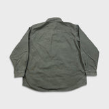 Vintage 90s L.L Bean Denim Shirt Mens XL Green Plaid Lining Workwear Button Up