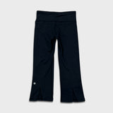 Lululemon Tadasana Slit Crop Womens Size 4 Black Athletic Yoga Leggings Pants