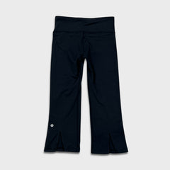 Lululemon Tadasana Slit Crop Womens Size 4 Black Athletic Yoga Leggings Pants
