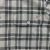 Dickies Shirt Mens Large Gray Plaid Flannel Workwear Long Sleeve Button Up
