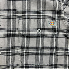 Dickies Shirt Mens Large Gray Plaid Flannel Workwear Long Sleeve Button Up