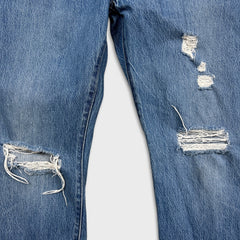 Levi's 501 Jeans Mens 30x30 Blue Original Fit Straight Distressed Medium Wash Denim Pants