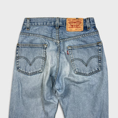 Levi's 505 Jean Mens 28x30 Blue Regular Straight Leg Light Wash Distressed Denim Pants