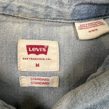 Levi's Standard Denim Shirt Mens Medium Blue Light Wash Casual Western Pearl Snap