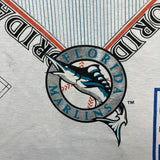 Vintage 1993 Florida Marlins T Shirt Mens XL White MLB Bulletin AOP Baseball Tee