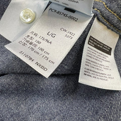 Levi's Denim Shirt Mens Large Blue Dark Wash Casual Western Jean Pearl Snap