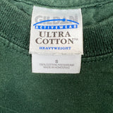 Vintage Y2K Gildan Ultra Cotton Blank T Shirt Mens Small Green Faded Short Sleeve Pocket Tee