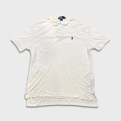 Vintage 90s Polo Ralph Lauren Shirt Men Large White Embroidered Pony Casual Short Sleeve