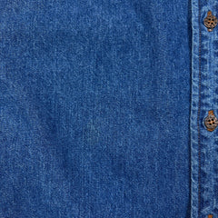 Vintage 90s Levi's Denim Shirt Mens XL Blue Orange Tab Medium Wash Button Up
