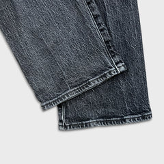 Levi's Ribcage Straight Ankle Jean Womens 28x27 Black High Rise Medium Wash Denim Pants