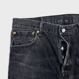 Levi's 501 Jeans Mens 36x32 Black Original Straight Leg Dark Wash Button Fly Denim Pants