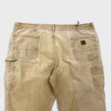 Carhartt B11 Pants Mens 44x30 Beige Loose Straight Duck Dungaree Fit Distressed