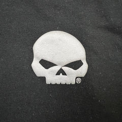 Vintage Y2K Harley Davidson Skull Shirt Mens XL Black Spell Out Long Sleeve Tee