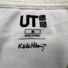 Uniqlo UT Keith Haring Art T Shirt Mens Medium White Four Panel Graphic Tee