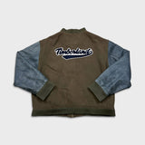 Vintage 90s Timberland Jacket Mens Brown Large Wool Varsity Letterman