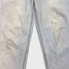 Vintage 90s Levi's 535 Jeans Mens 28x34 Blue Euro Fit Light Wash Wide Leg Baggy Denim Pants