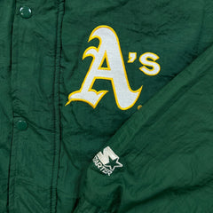 Vintage 90s Starter Oakland Athletics Jacket Mens XL Green Sports MLB Baseball