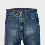 Levi's 505 Jeans Mens 34x30 Blue Regular Fit Straight Leg Dark Wash Faded Denim Pants