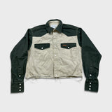 Vintage Carhartt Jean Jacket Womens Small Beige Workwear Thrashed Cropped Button Up