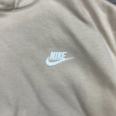 Nike Sportswear Hoodie Mens Medium Beige Swoosh Pullover Hooded Sweater