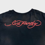 Vintage Y2K Ed Hardy Christian Audigier Pistol T Shirt Mens Large Black Faded Distressed