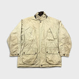 Vintage 90s Nautica Jacket Mens Large Beige Full Zip Outdoor Bomber Coat