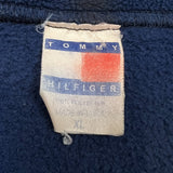 Vintage 90s Tommy Hilfiger Fleece Mens XL Blue USA Flag Pullover 1/4 Zip Jacket