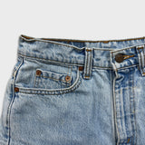 Vintage 90s Levi's 521 Jeans Womens 27x4 Blue Distress Cut Off Frayed Shorts
