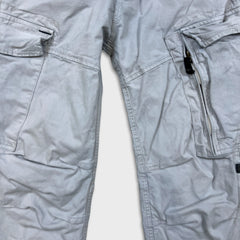 G-Star Raw 3301 Pants Mens 32x27 Gray Straight Fit Casual Utility Cargo Trousers