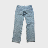 Givenchy 4G Jacquard Denim Mens 34x34 Blue Oversized Fit Light Wash Monogram Pants