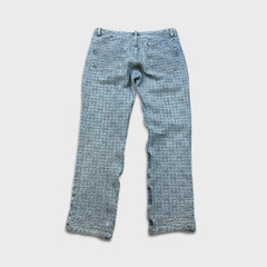 Givenchy 4G Jacquard Denim Mens 34x34 Blue Oversized Fit Light Wash Monogram Pants