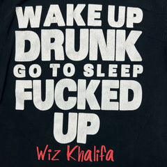 Wiz Khalifa T Shirt Mens Small Black Wake Up Drunk Graphic Short Sleeve Rap Tee