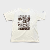 Vintage 80s Americana Glasgow Kentucky T Shirt Mens Large Biege Single Stitch USA