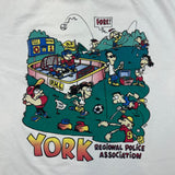 Vintage 90s York Regional Police T Shirt Mens Large White Humeur Design YRPA Tee