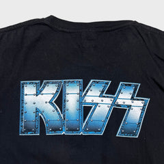 Vintage Y2K Kiss T Shirt Mens Large Black Double Sided Graphic Rock Band Tee