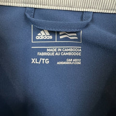 Adidas Light Jacket Mens XL Blue Essentials 3 Stripes 1/4 Zip Windbreaker Bomber