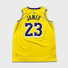Nike LeBron James #23 Lakers Jersey Mens Medium Yellow NBA Swingman Icon Edition Basketball