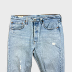 Levi's 501 S Jeans Womens 31x28 Blue Skinny Fit Slim Taper Distressed Light Wash Pants