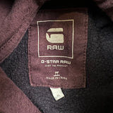 G-Star Raw Harm Hoodie Mens XL Purple 1/4 Button Up Faded Hooded Sweater